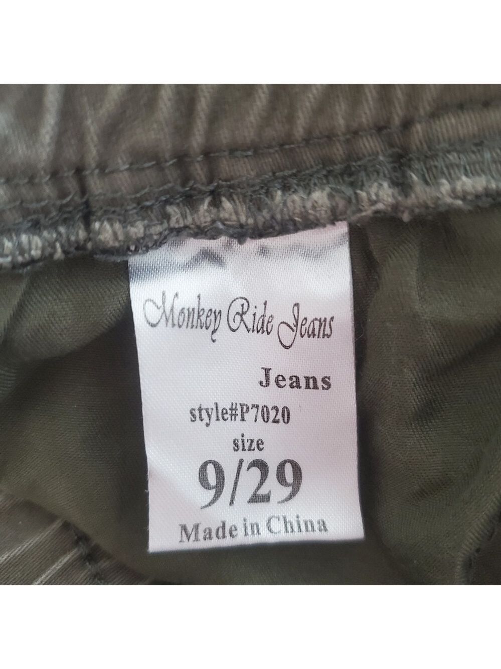 Monkey Ride Olive Green Cargo Pants Women's Size 29 Distressed - Picture 10 of 12